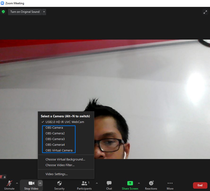 Zoom Meeting OBS Camera